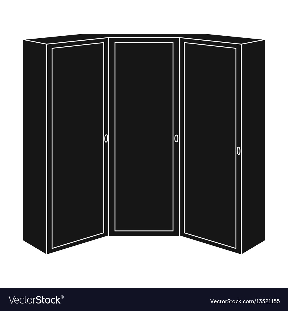 Pink Wardrobe With Two Doors And A Mirrorbedroom Vector Image