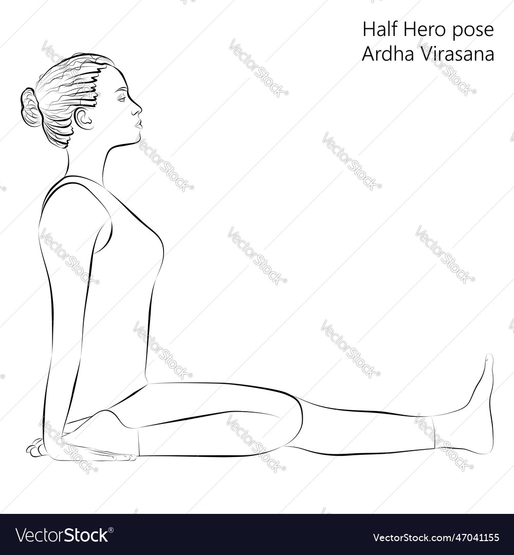 Sketch ardha virasana Royalty Free Vector Image