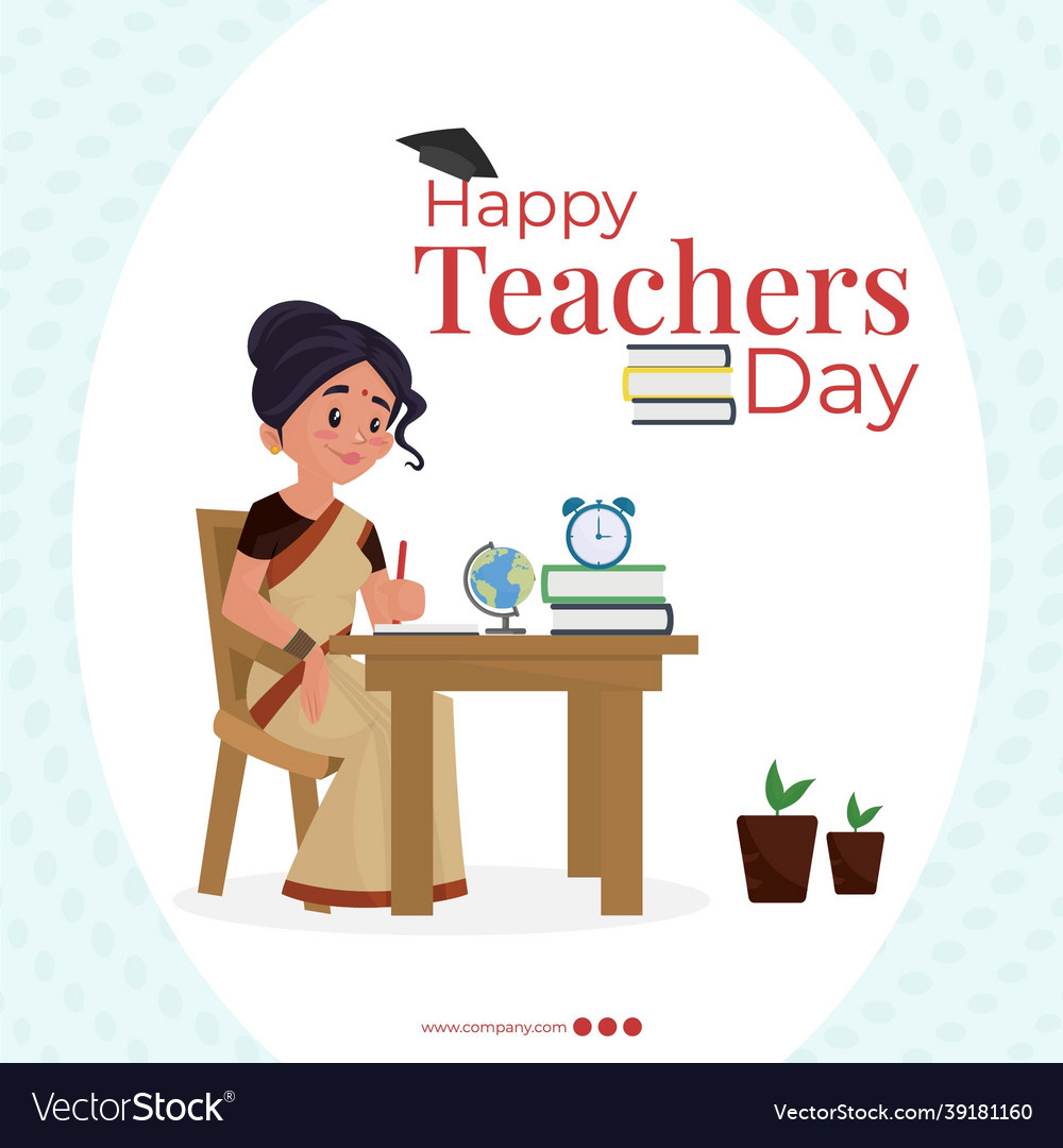 Banner design of happy teachers day Royalty Free Vector