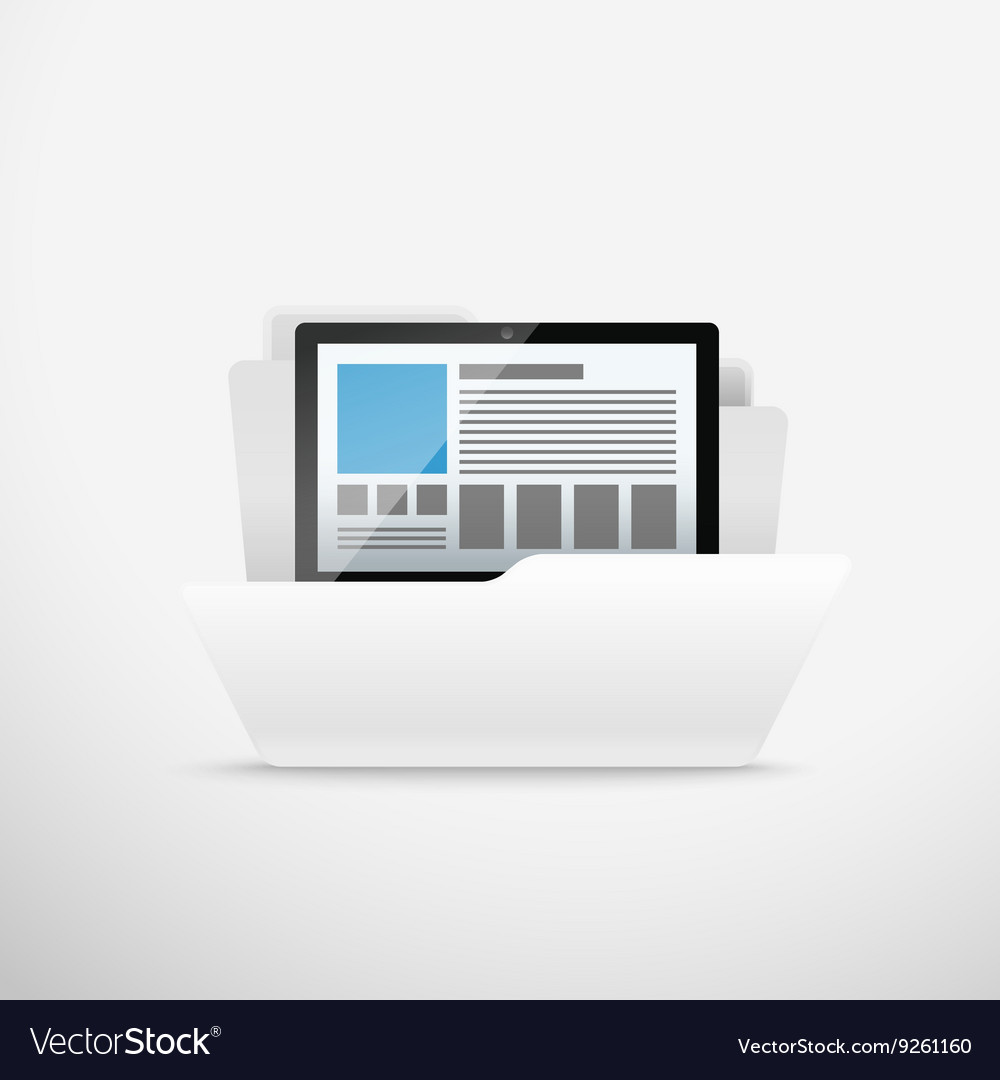 Computer interface folder open illus Royalty Free Vector