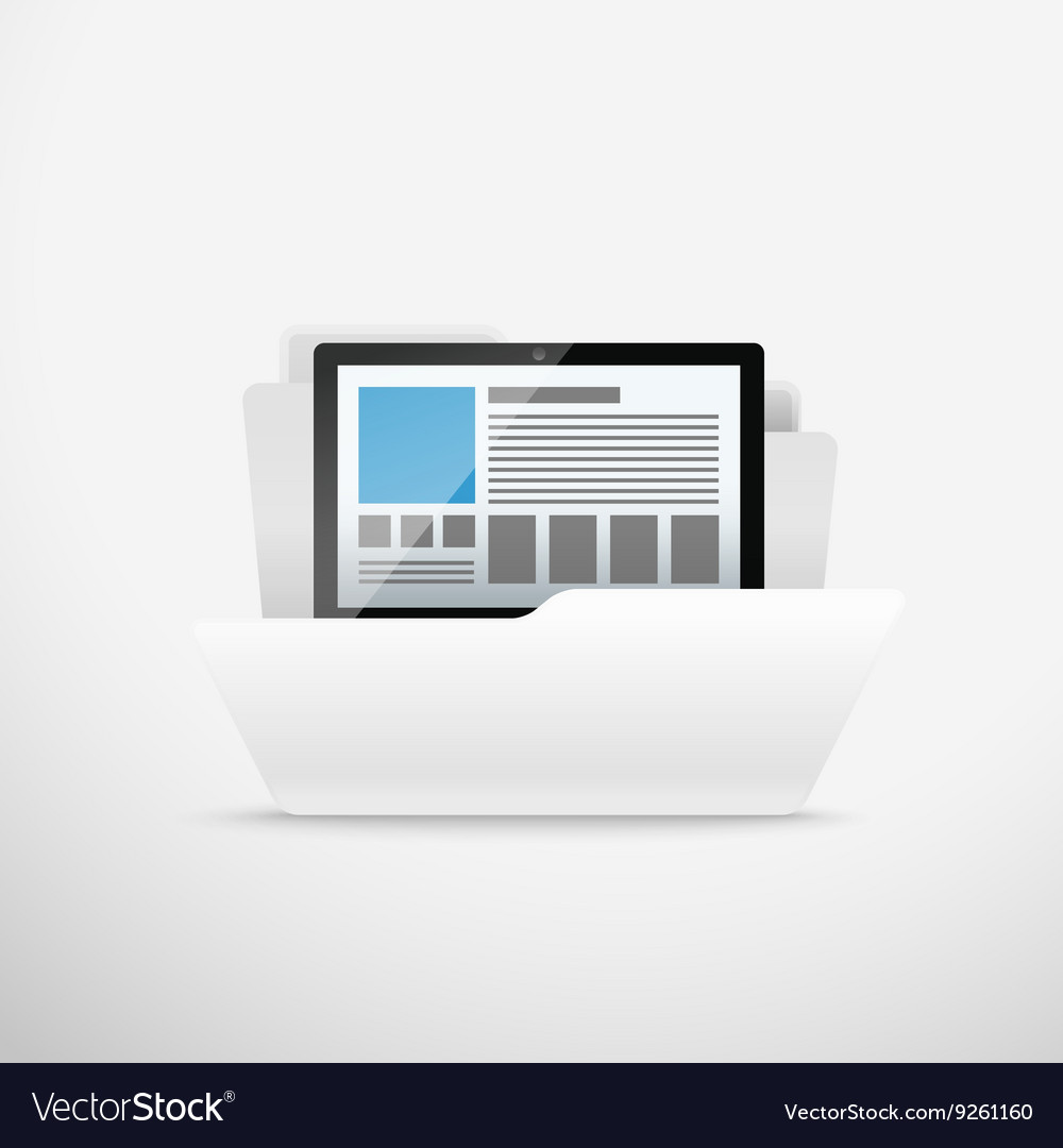 Computer interface folder open illus