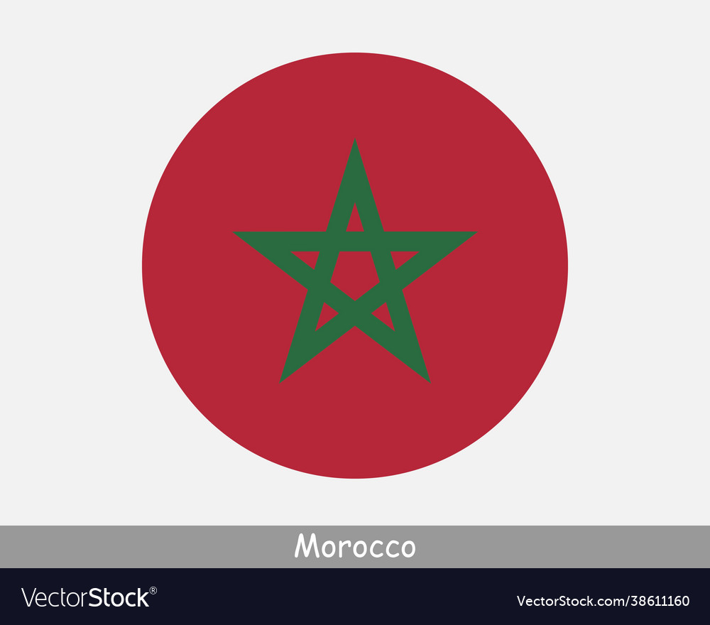 Morocco round circle flag Royalty Free Vector Image