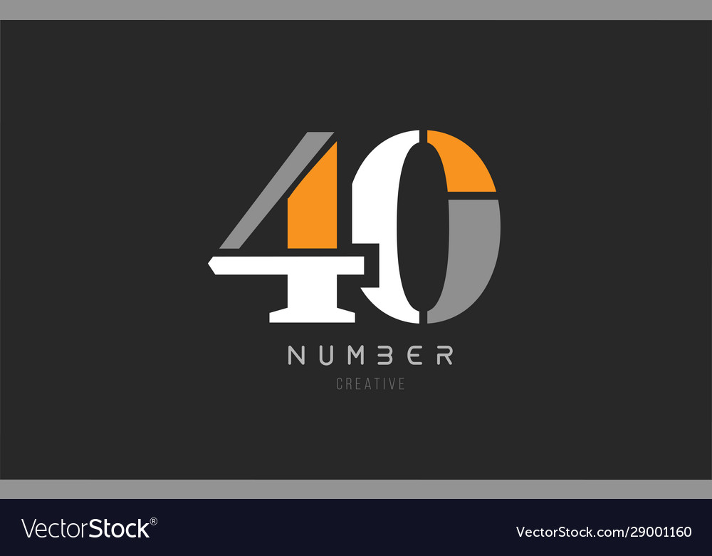 Number 40 forty for company logo icon design Vector Image