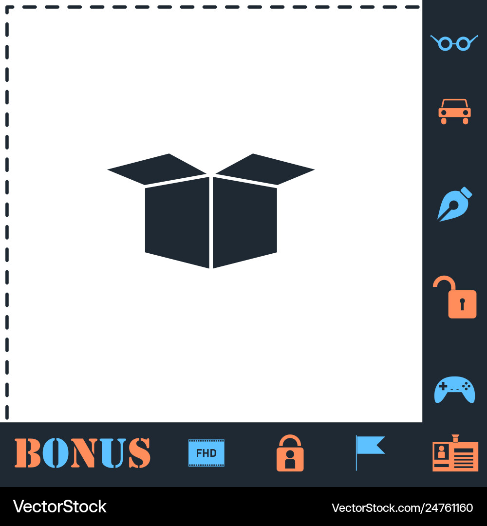 Open box icon flat Royalty Free Vector Image - VectorStock