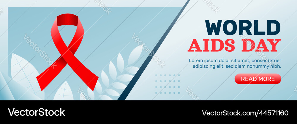 World aids day template banner realistic design Vector Image