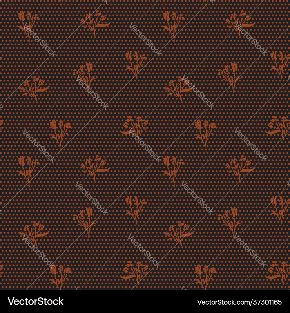 Brown botanical tropical floral seamless pattern Vector Image