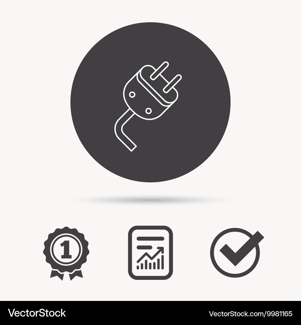 Electric plug icon electricity power sign Vector Image