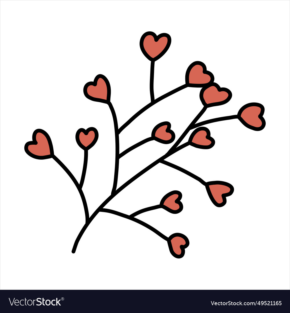 Flower heart doodle Royalty Free Vector Image - VectorStock