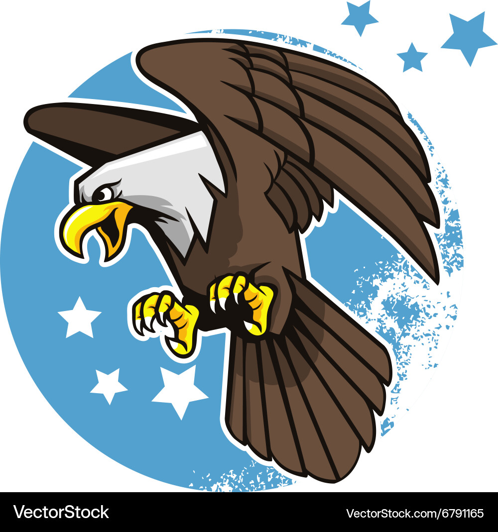 Flying bald eagle Royalty Free Vector Image - VectorStock