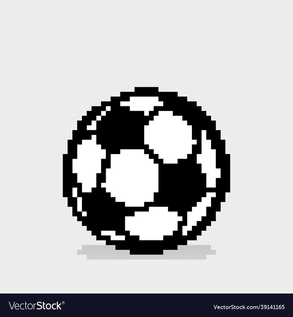 Pixel image of soccer ball for 8 bit game assets