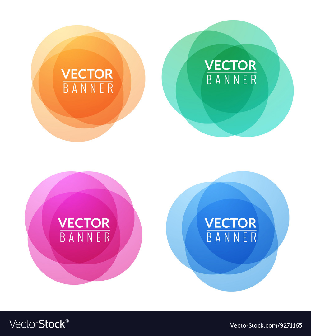 Set Of Colorful Round Abstract Banners Graphic Vector Image