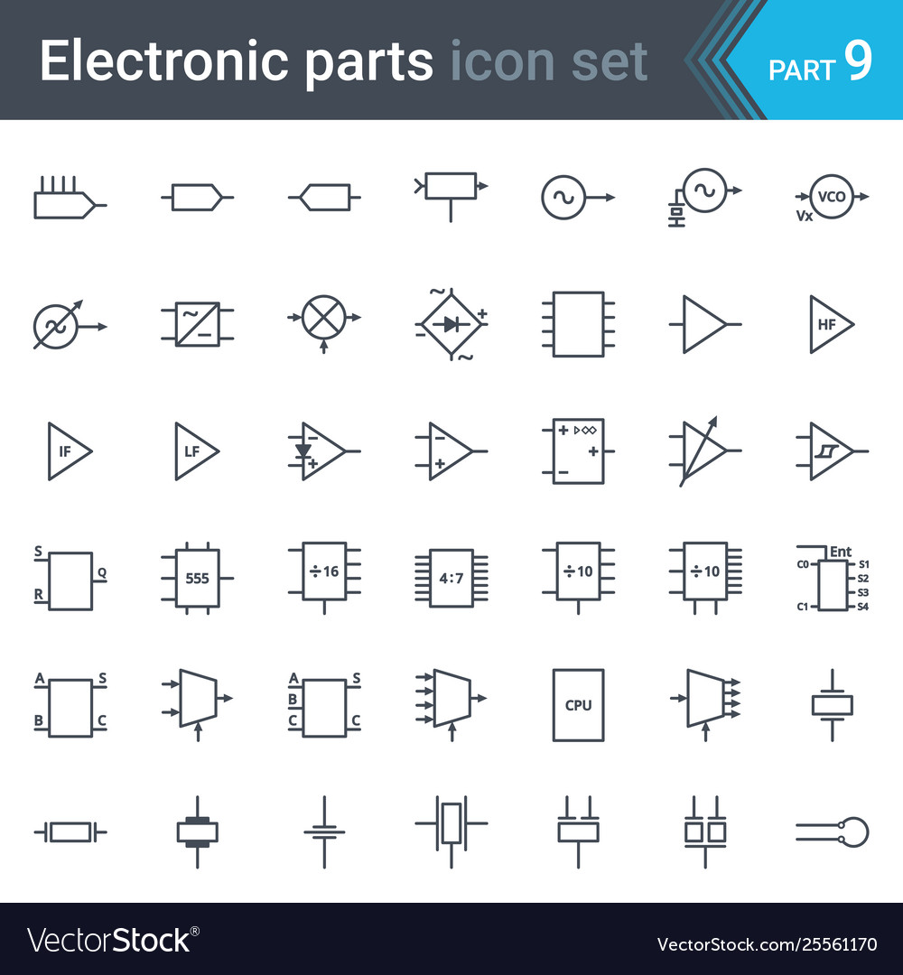 Blocks stages amplifier logic circuits Royalty Free Vector