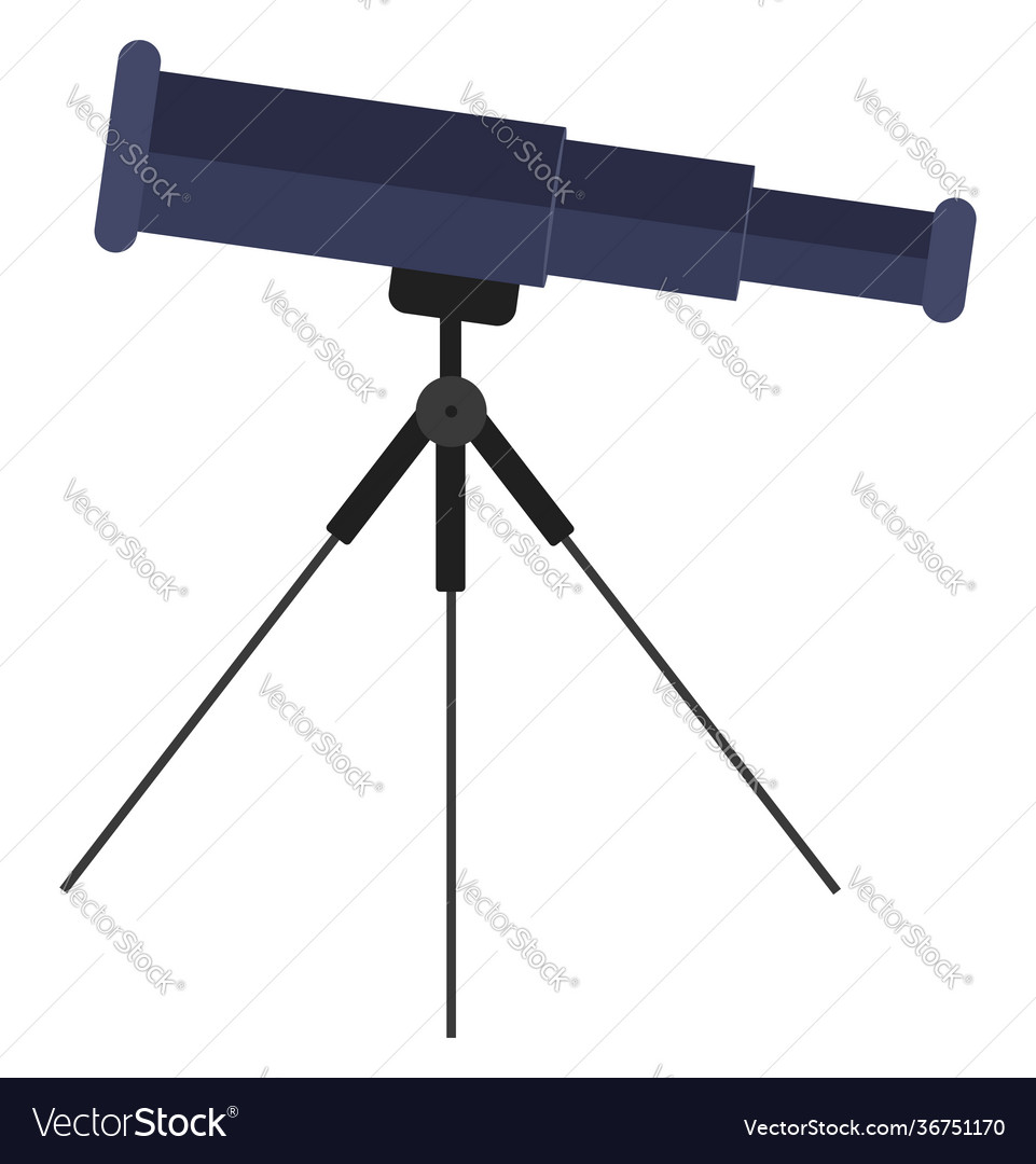 Blue telescope on white background Royalty Free Vector Image