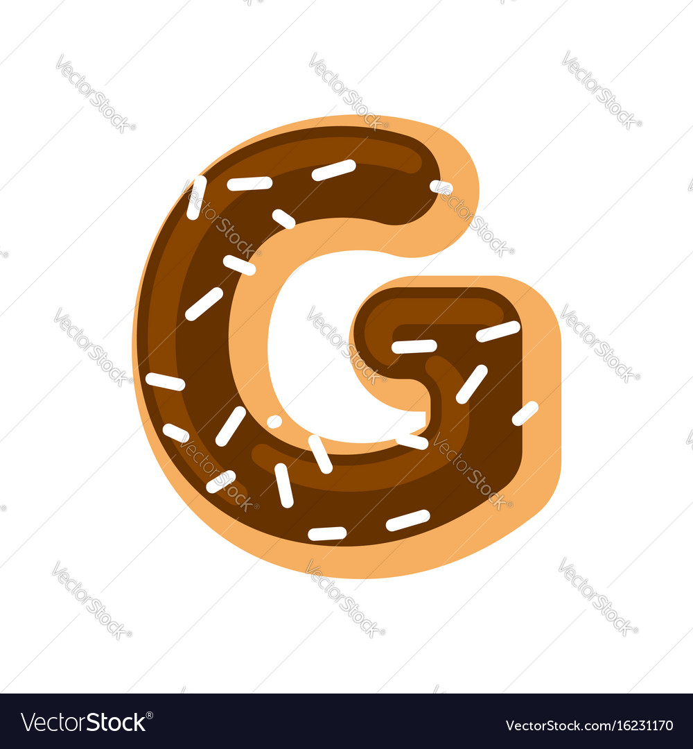 Letter g donut font doughnut alphabet sweet Vector Image