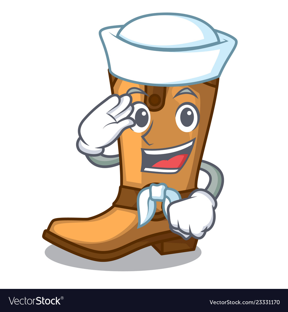 Sailor cowboy boots in the shape cartoon Vector Image