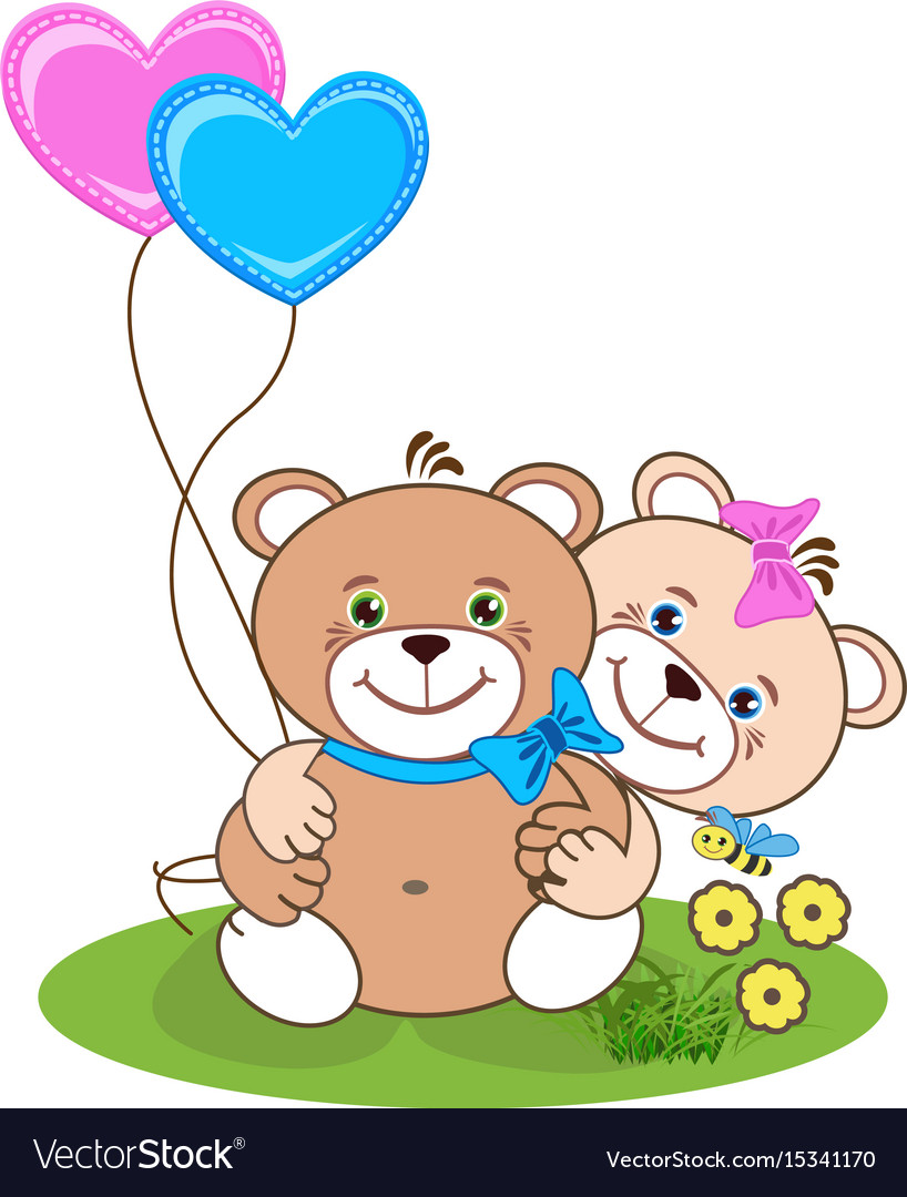 Teddy bear with heart Royalty Free Vector Image