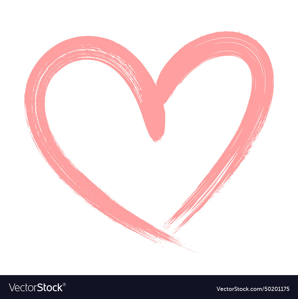 Brushstroke heart Royalty Free Vector Image - VectorStock