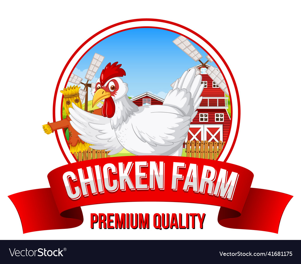 Chicken Farm Cartoon Character Logo Royalty Free Vector 5012