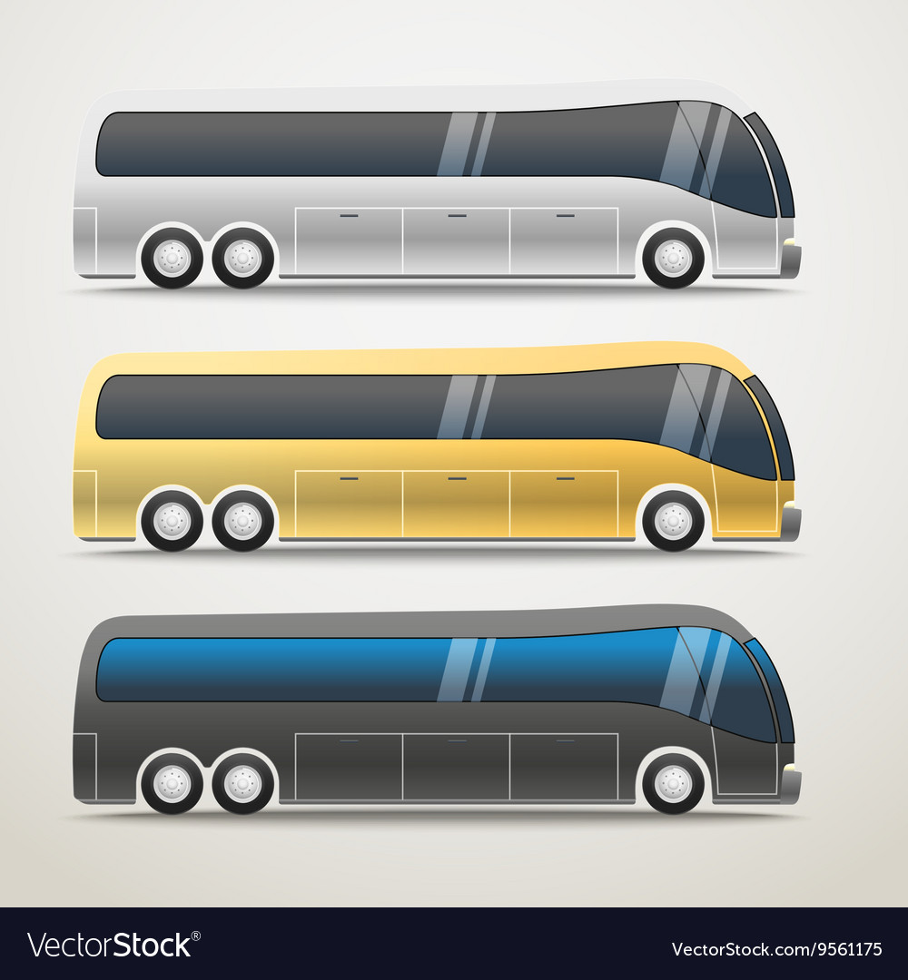 Different color city bus Royalty Free Vector Image