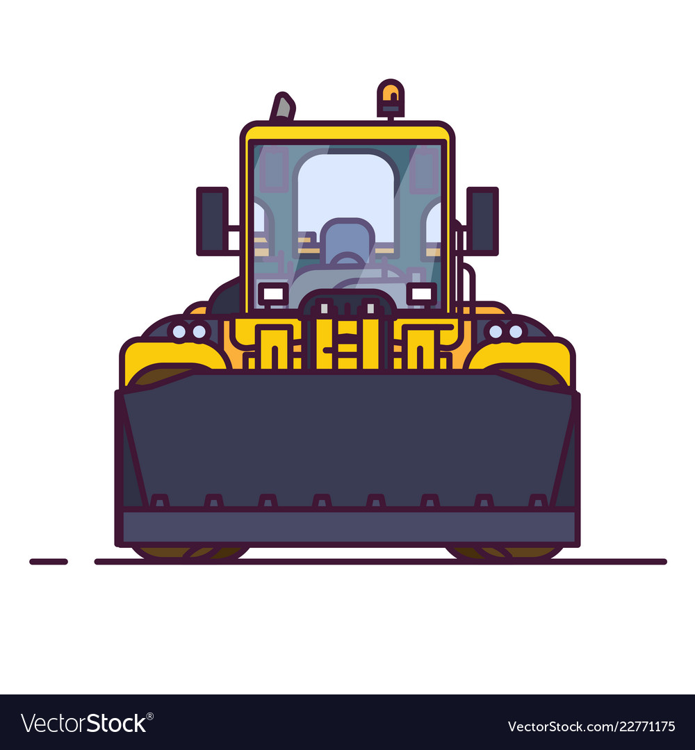 Download Front view of wheel loader Royalty Free Vector Image