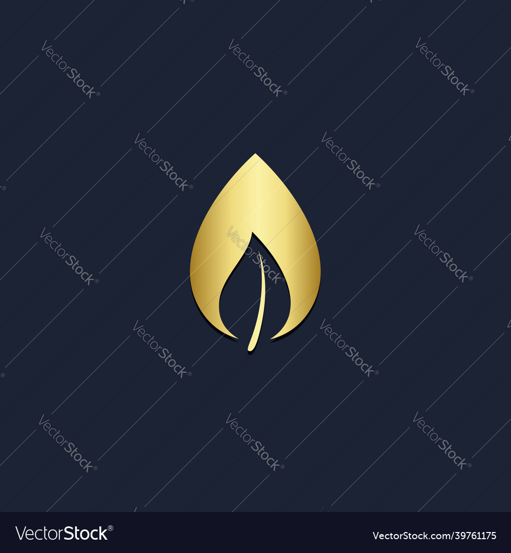 Leaf organic eco gold logo Royalty Free Vector Image