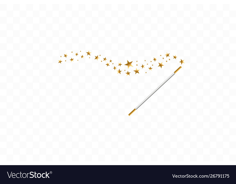 Magic wand with a stars on transparent background Vector Image