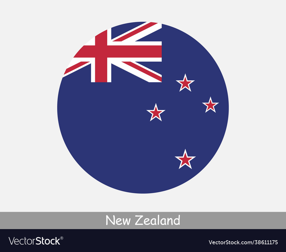 New zealand round circle flag Royalty Free Vector Image