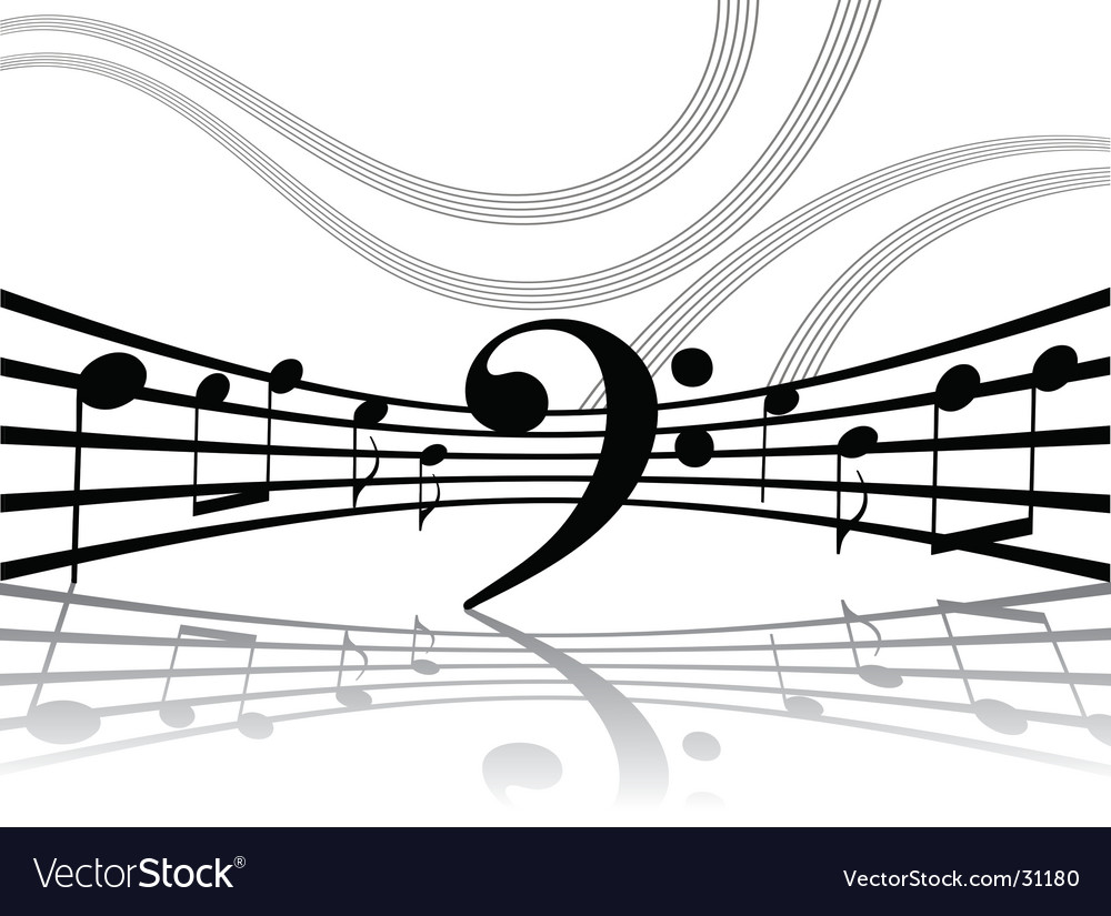 Abstract musical lines with notes Royalty Free Vector Image