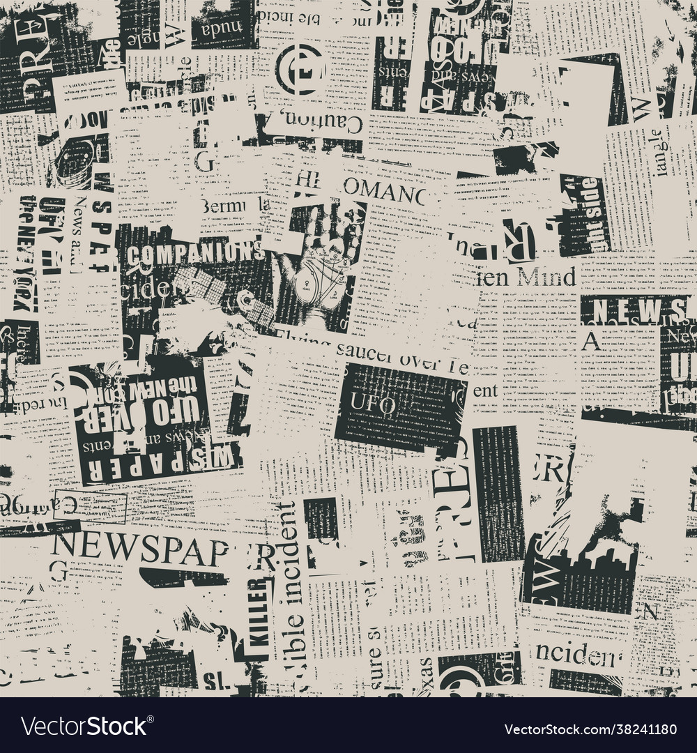 Abstract seamless pattern on a newspaper theme Vector Image