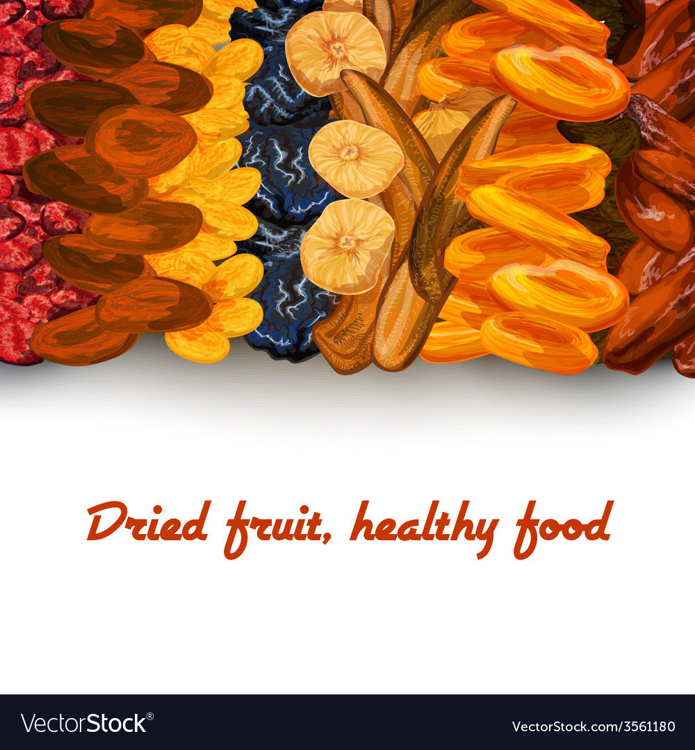 Dried fruit background print Royalty Free Vector Image