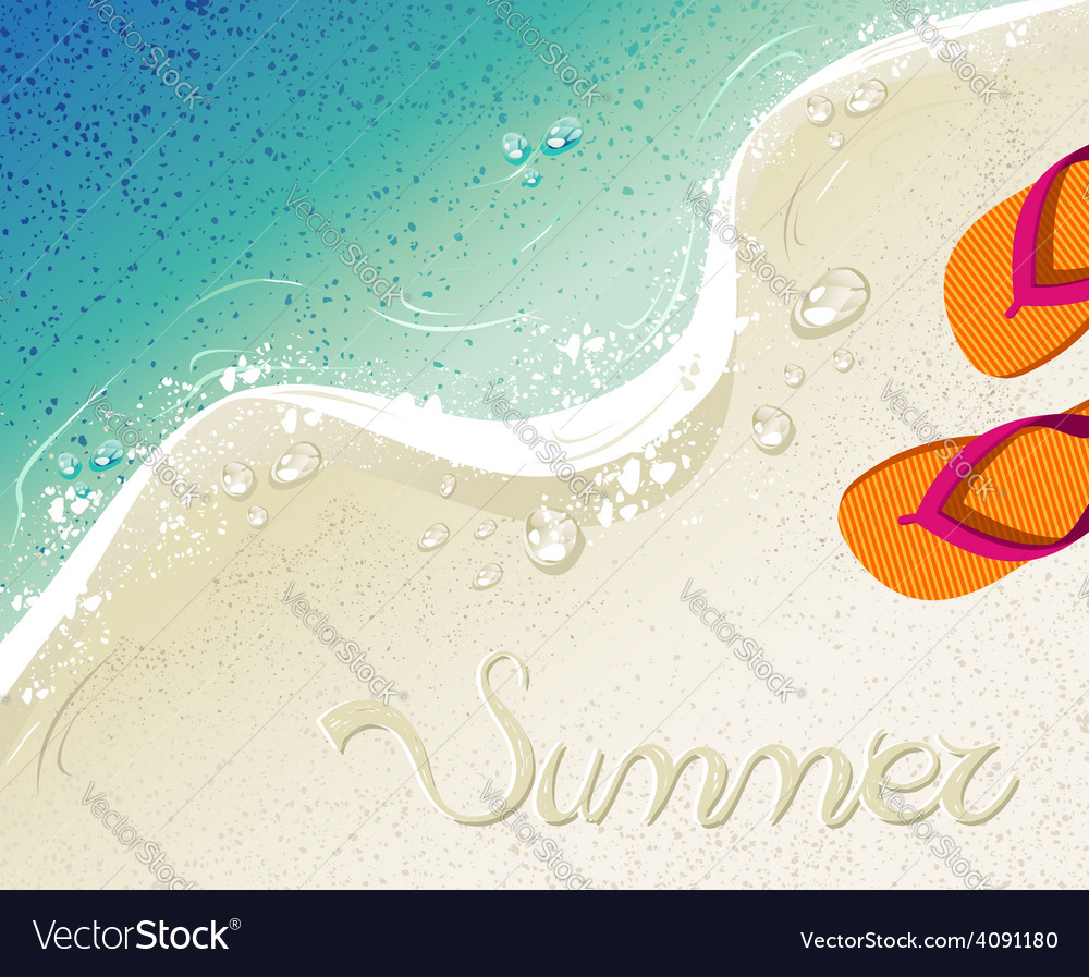 Flip flops summer time holiday background Vector Image