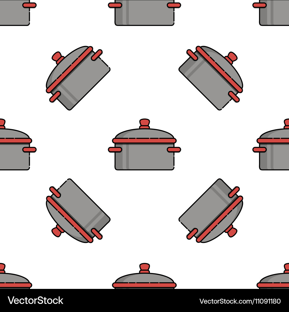 Kitchen flat icon pattern Royalty Free Vector Image