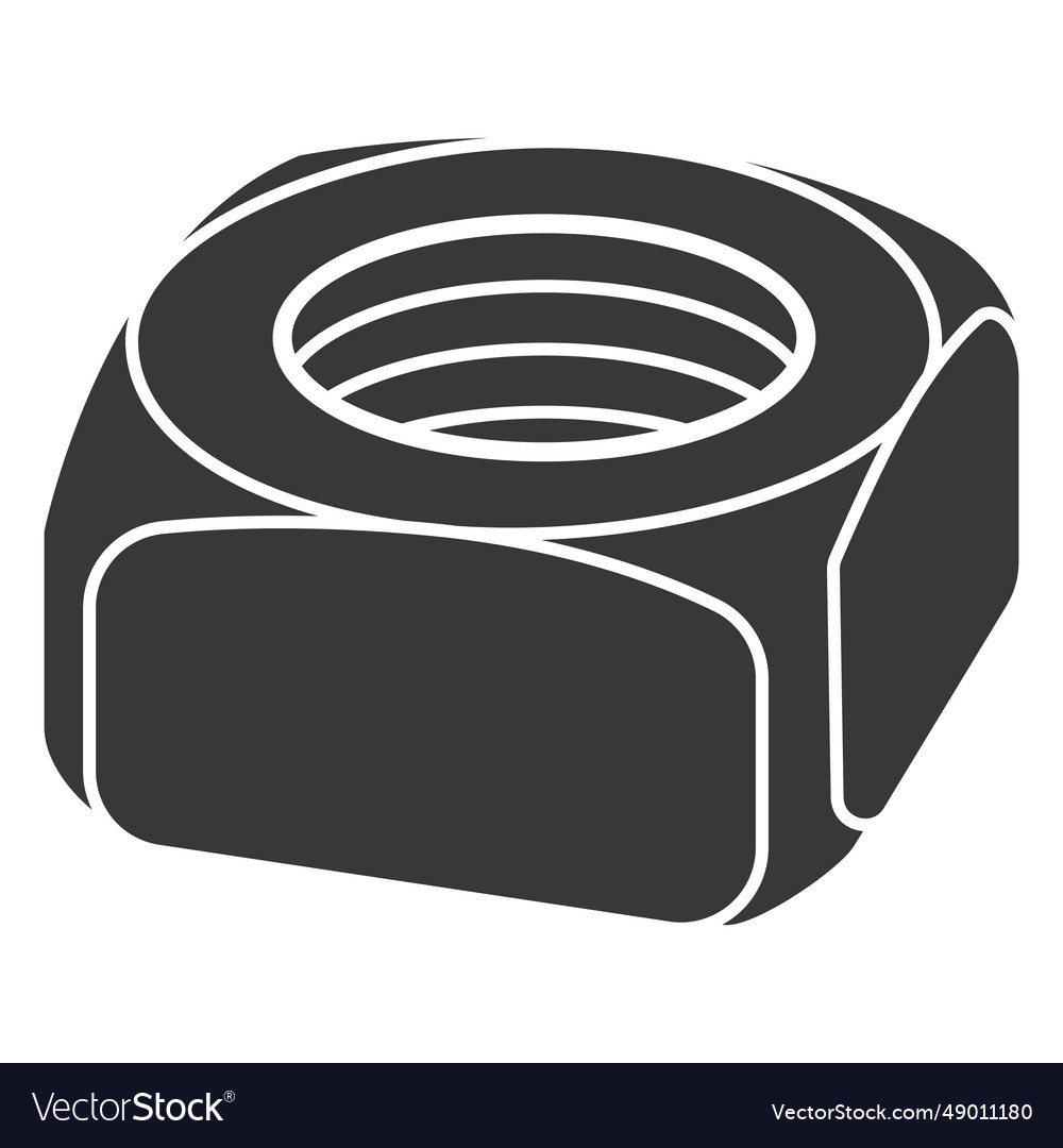 Square nut cut out Royalty Free Vector Image VectorStock