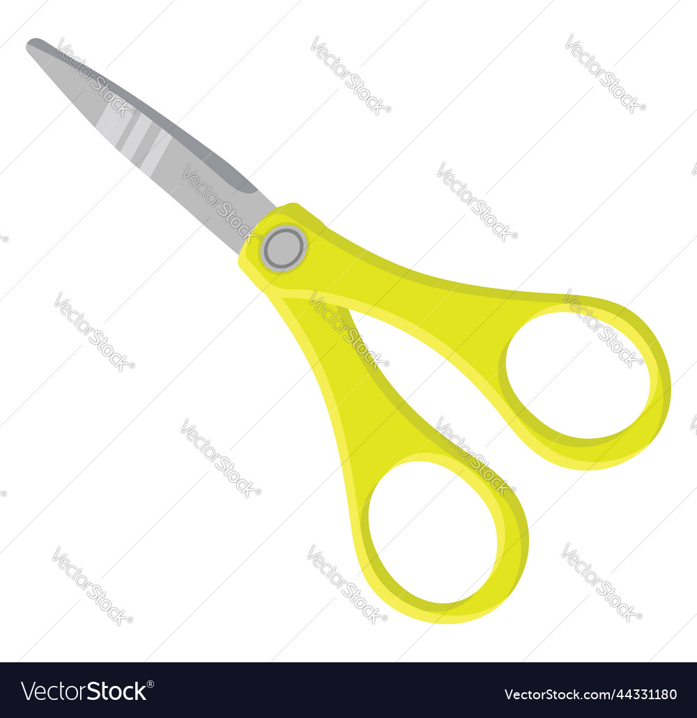 Yellow scissors on a white background Royalty Free Vector
