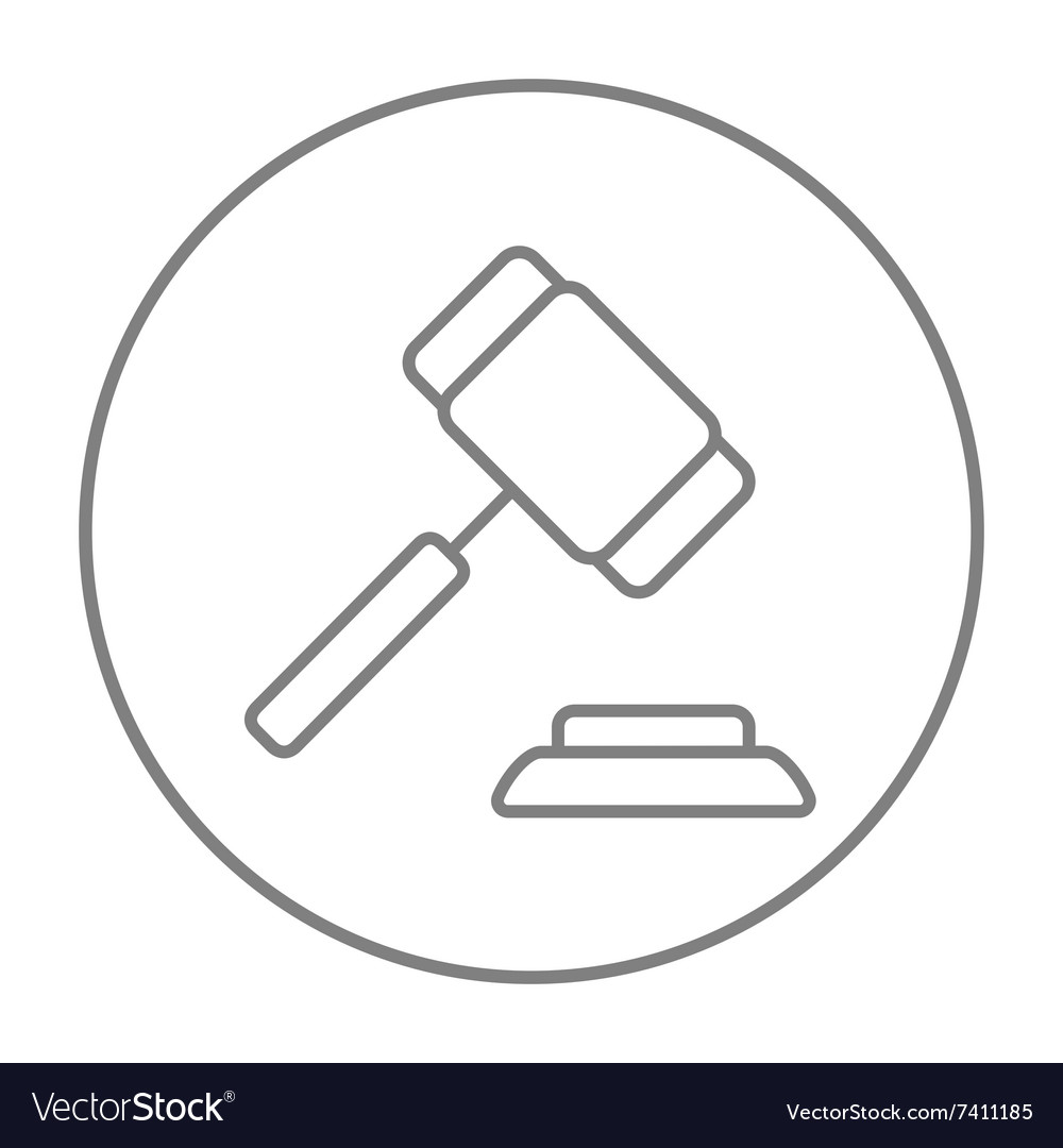 Auction gavel line icon Royalty Free Vector Image