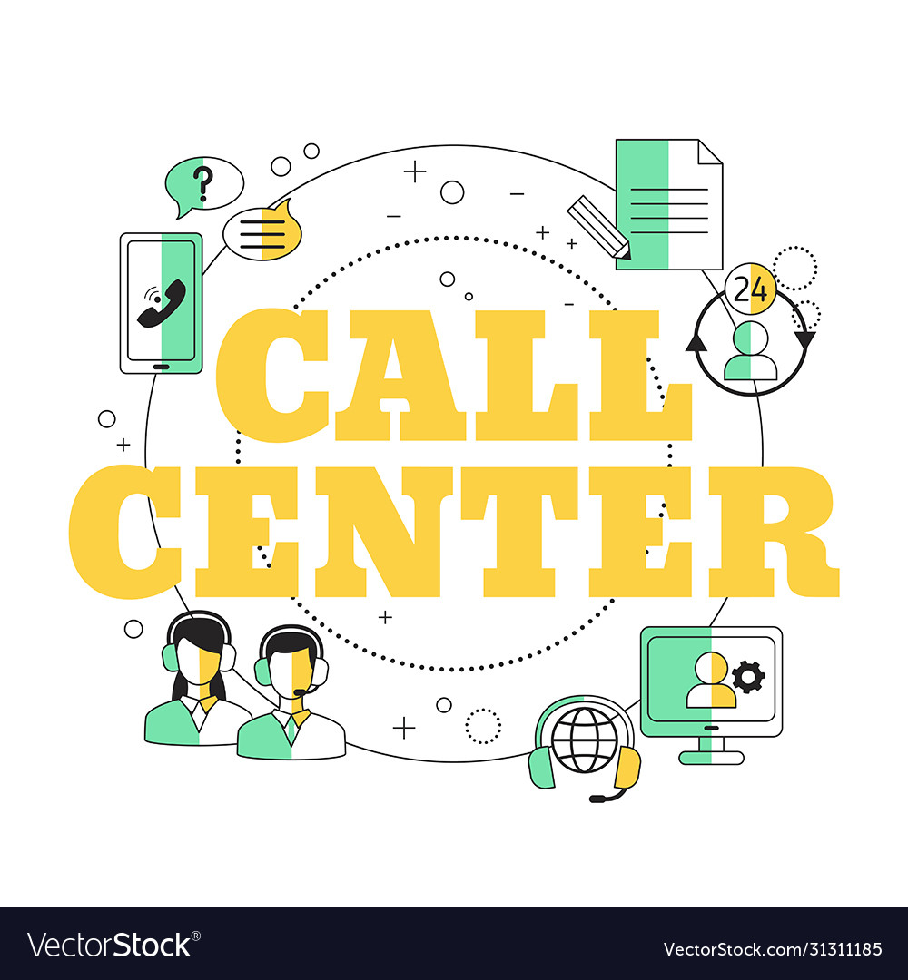 Call center concept Royalty Free Vector Image - VectorStock