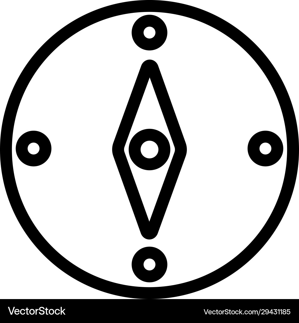 Compass tourist icon isolated contour Royalty Free Vector