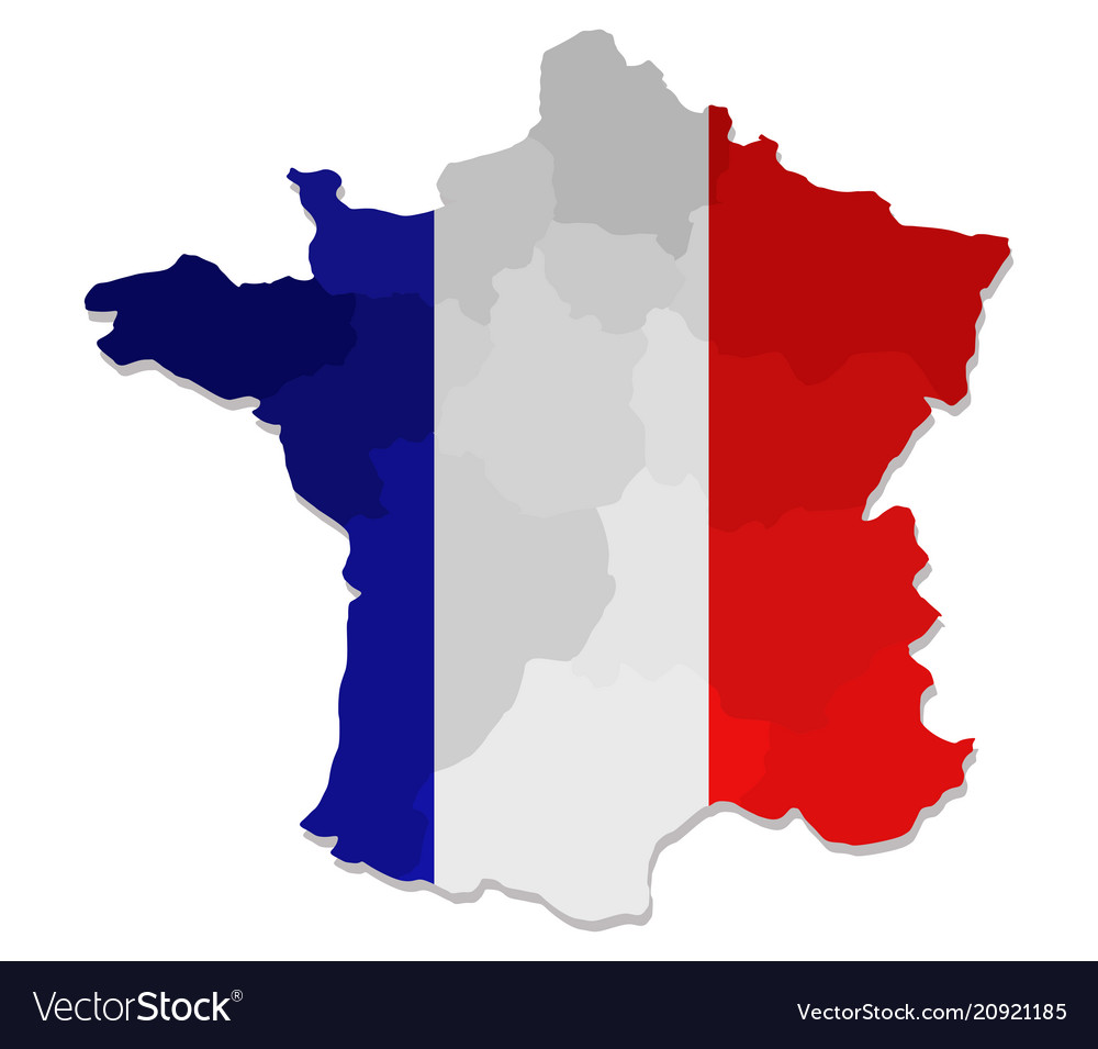 France map with flag Royalty Free Vector Image