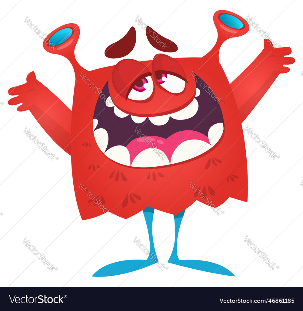 Funny cartoon monster character halloween design Vector Image