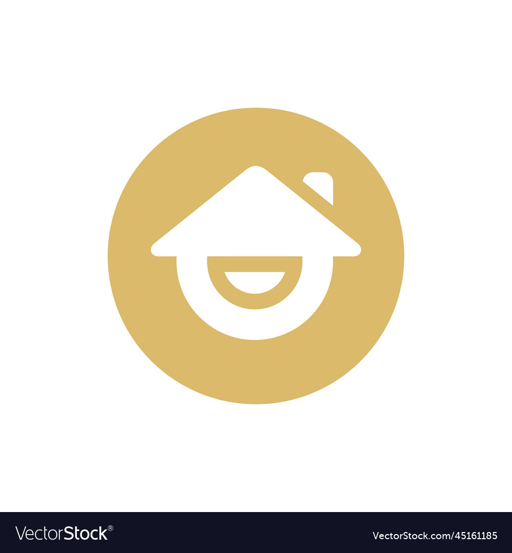 Happy house logo icon design template Royalty Free Vector