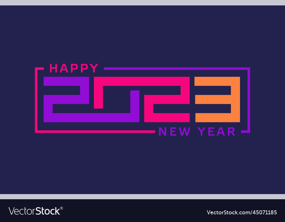 Happy new year 2023 design modern geometric style Vector Image