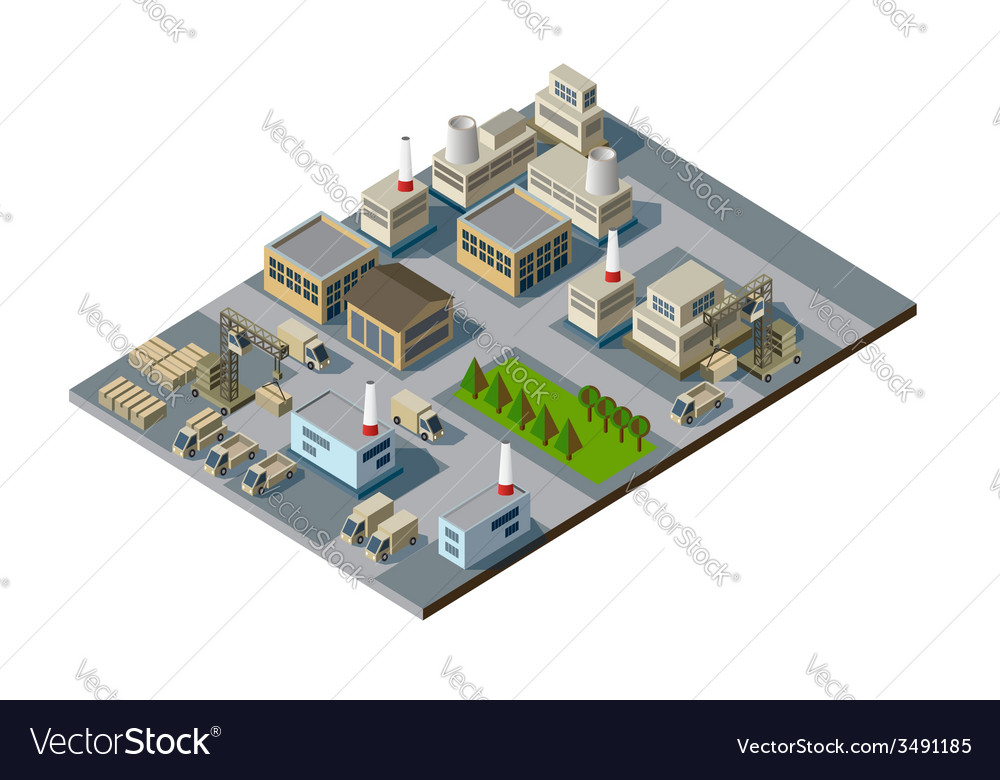 Isometric factory Royalty Free Vector Image - VectorStock