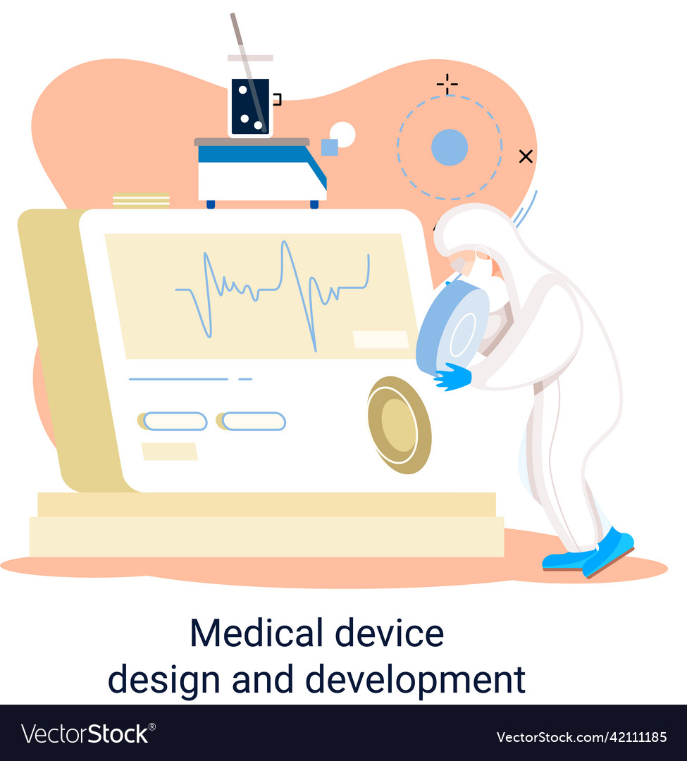 Medical device design and development banner Vector Image