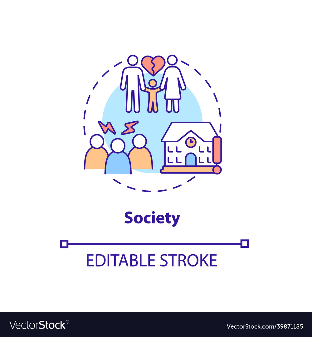 Society concept icon Royalty Free Vector Image