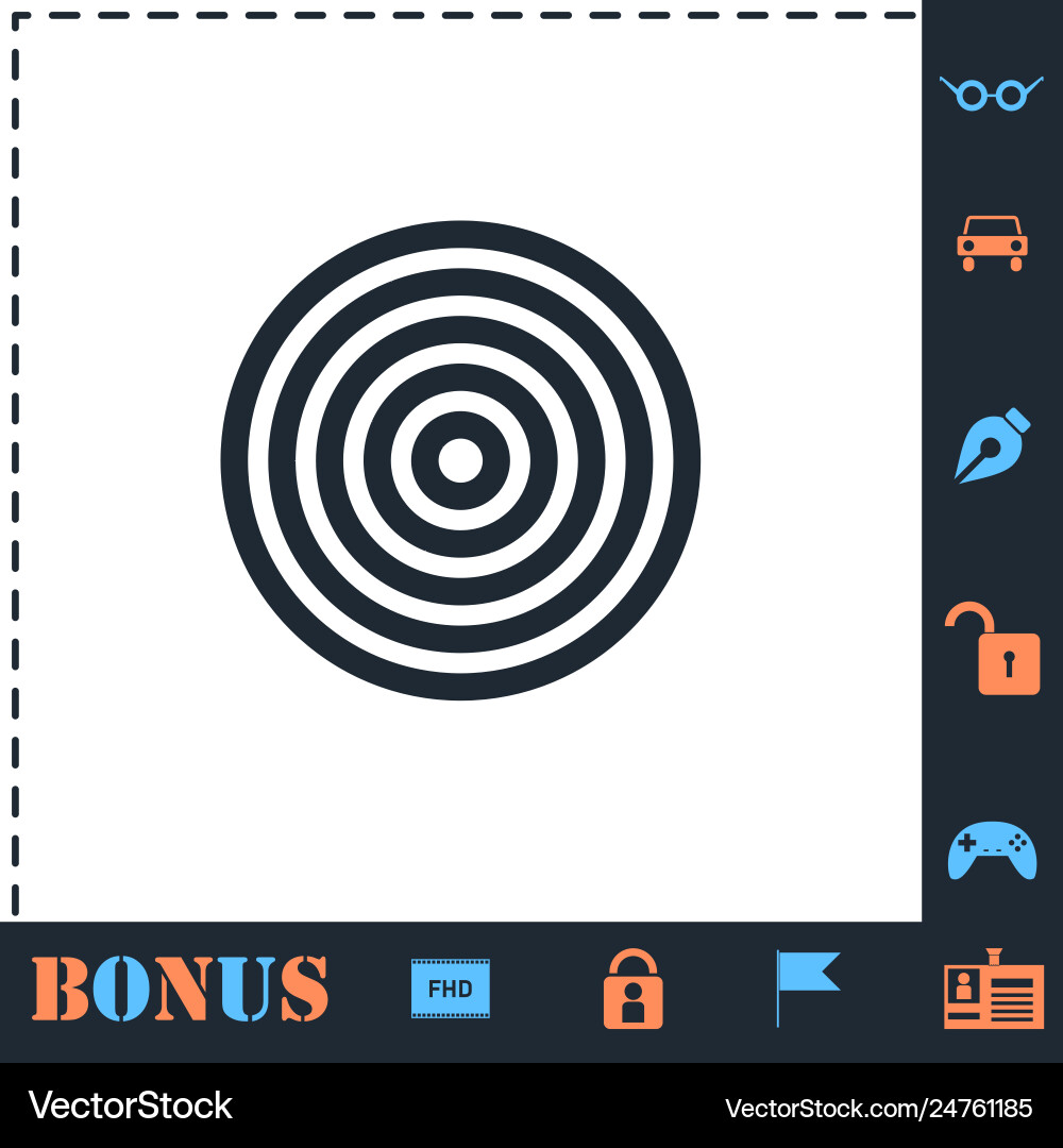 Target icon flat Royalty Free Vector Image - VectorStock