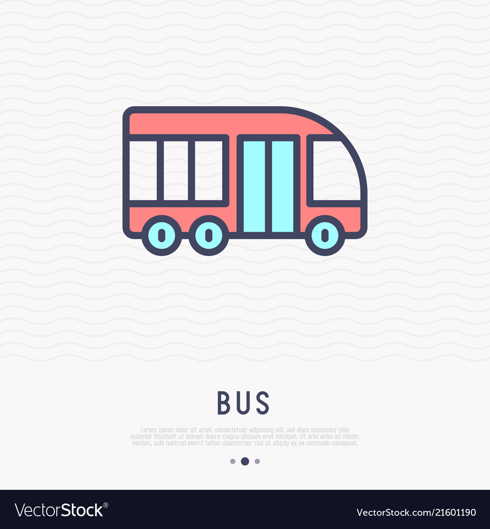 Bus thin line icon side view Royalty Free Vector Image