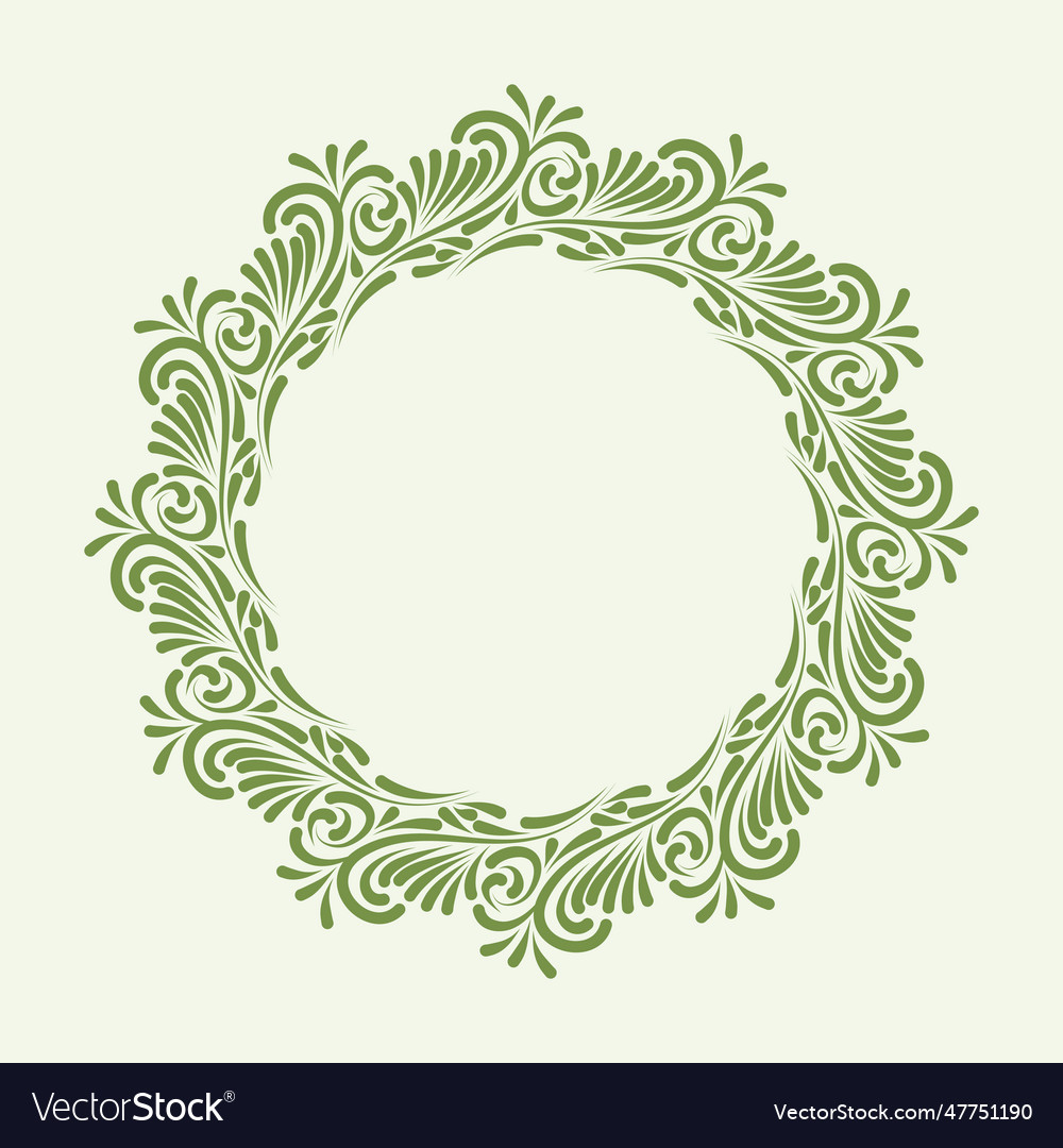 Floral leaves frame with blank space isolated Vector Image