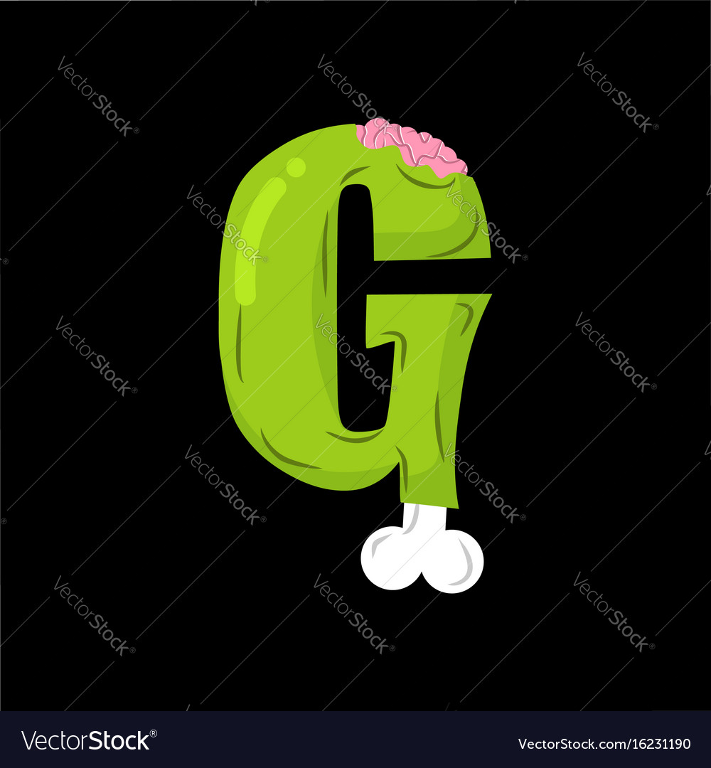 Letter g zombie font monster alphabet bones