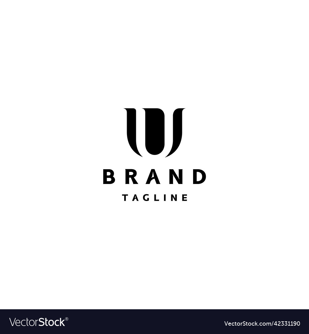 Letter u in negative space logo design Royalty Free Vector