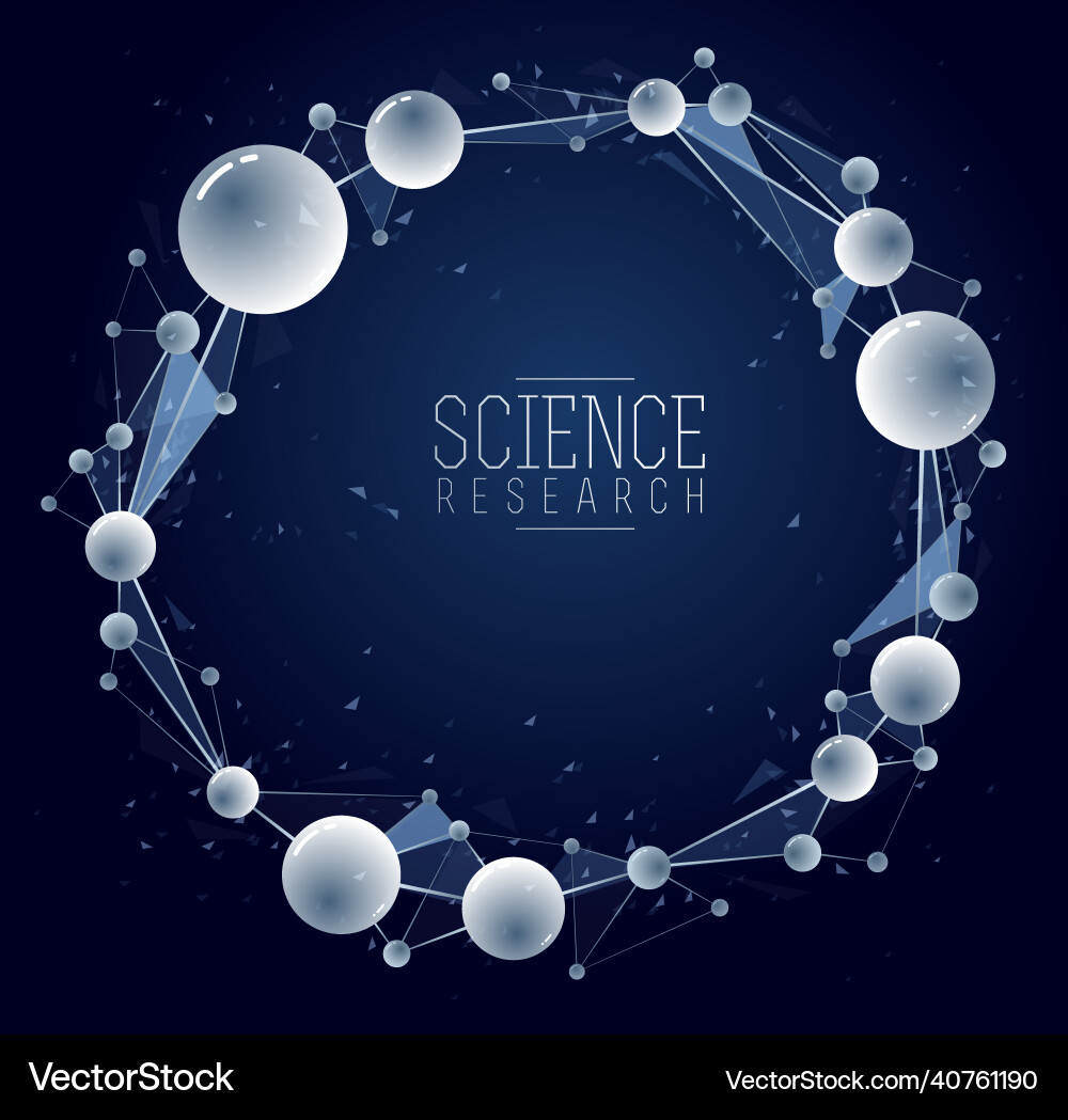 Molecules abstract background 3d dimensional Vector Image